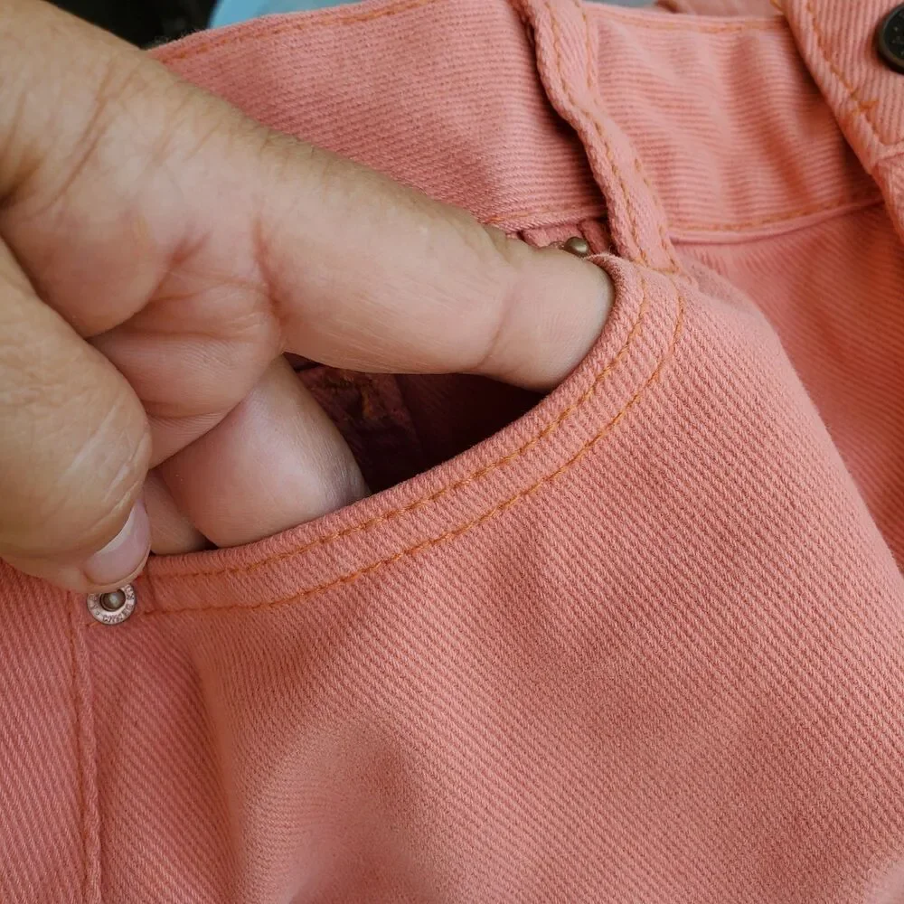 Pacsun Clay Salmon Denim Skirt Frayed Edge Size 25